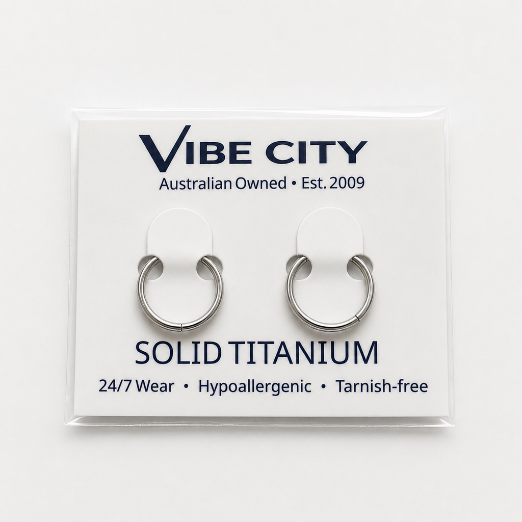 PAIR (2 hoops) – Titanium Sleeper Hoops